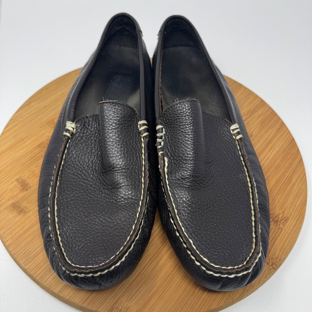 Polo‎ Ralph Lauren Terence Mens 12D Brown Pebbled Leather Driver Loafers